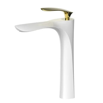 Decorbites™ Grifo de Lavabo Dorado con Asa Única Mezclador de Agua Caliente y Fría Montaje en Cubierta