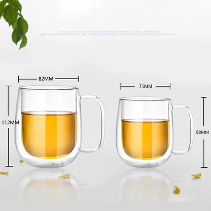 DecorBites™ Double Wall Glass Kungfu Tea Coffee Mug