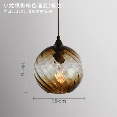 DecorBites™ Glass LED Pendant Lamp: Modern Nordic Style Hanging Light for Home, Cafe, or Bar