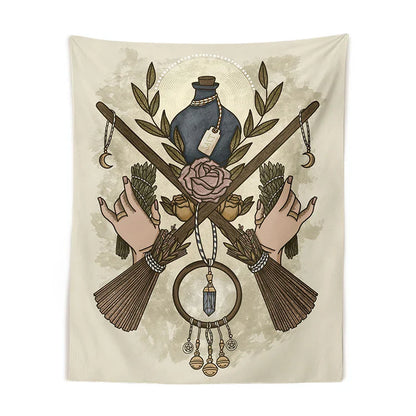 DecorBites™ Baphomet Tarot Witchcraft Tapestry: Mysterious Occult Moon Wall Decor