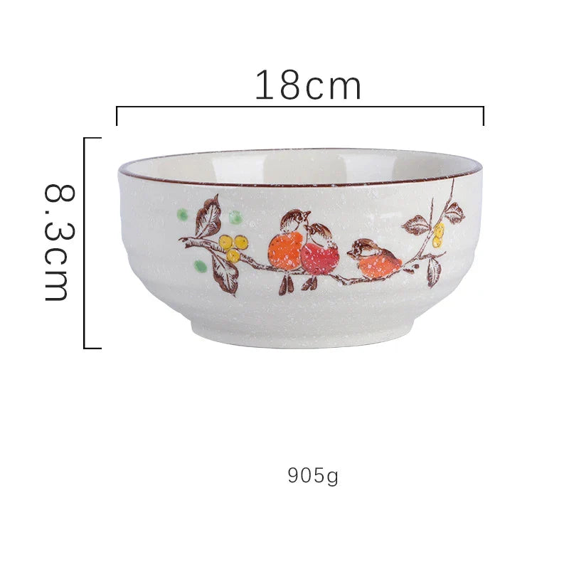 DecorBites™ 6/7 Inch Ceramic Ramen Bowl - Large Soup Noodle Bowl for Kitchen and Hotel Use