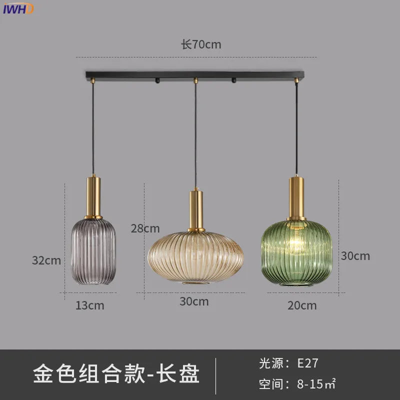 Lámparas colgantes de cristal DecorBites™: Lámpara colgante LED de estilo nórdico moderno para dormitorio, sala de estar y comedor.