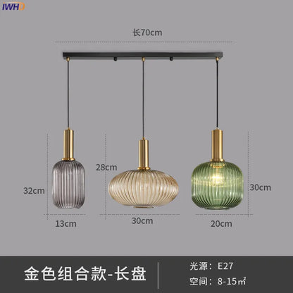 Lámparas colgantes de cristal DecorBites™: Lámpara colgante LED de estilo nórdico moderno para dormitorio, sala de estar y comedor.