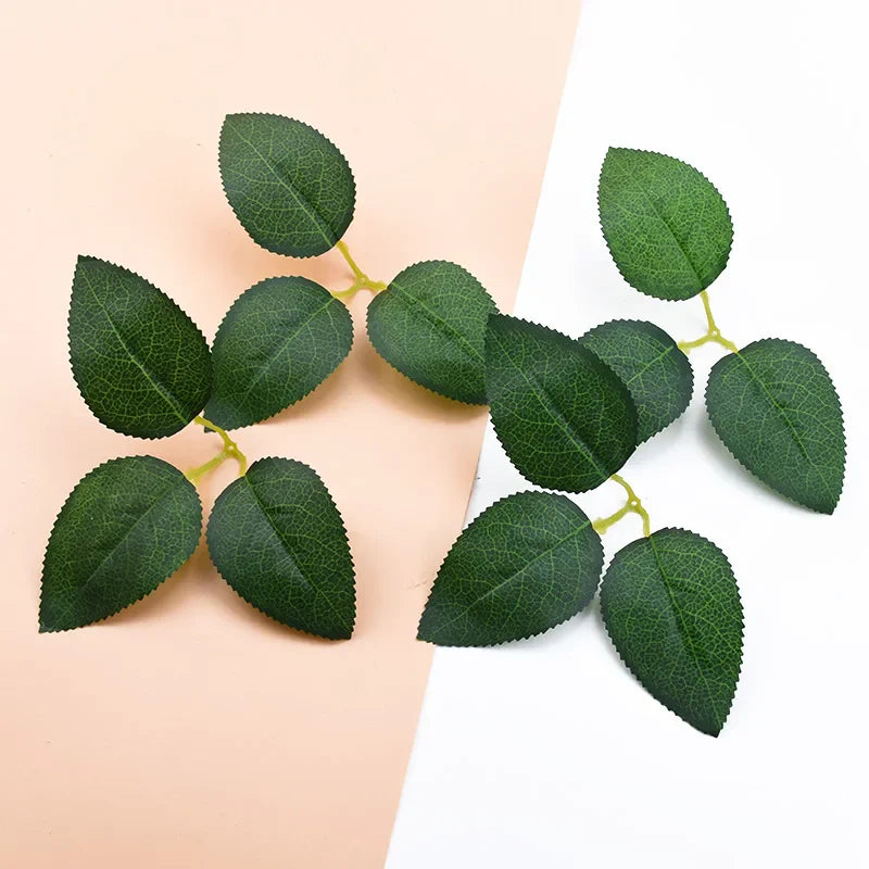 DecorBites™ Artificial Rose Leaf Wedding Home Decor Silk Greenery Wreaths DIY Crafts