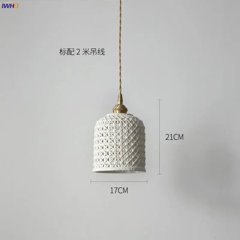 DecorBites™ Ceramic LED Pendant Lights: Japanese Style, Copper Nordic Modern Design