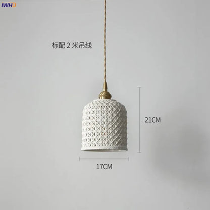 DecorBites™ Ceramic LED Pendant Lights: Japanese Style, Copper Nordic Modern Design