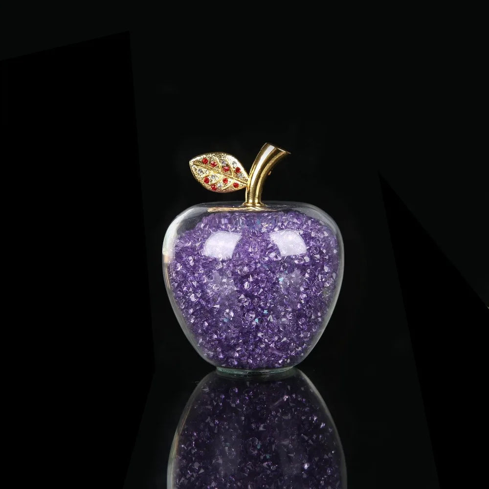 DecorBites™ Glaze Crystal Apple Paperweight Figurine Collection for Home Office Decor