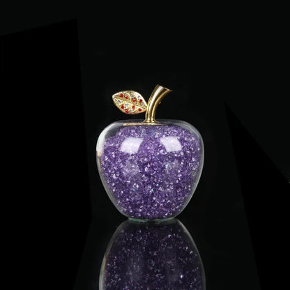 DecorBites™ Glaze Crystal Apple Paperweight Figurine Collection for Home Office Decor