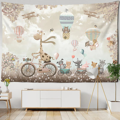 Decobites Kawaii Bear Tapestry Wall Hanging for Children's Room Décor