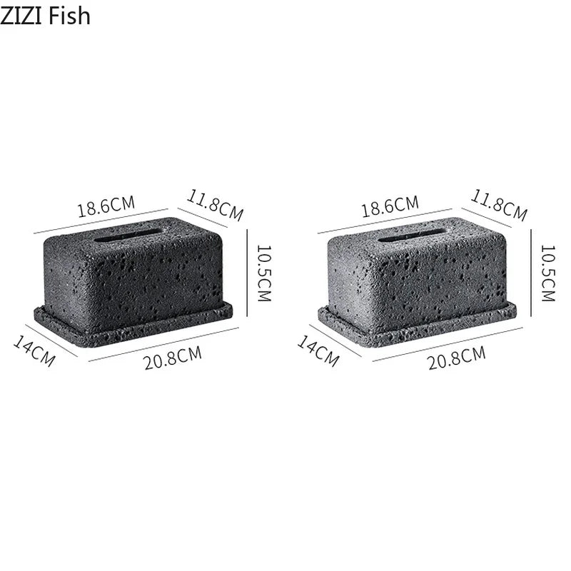 DecorBites™ Cement Tissue Box Rack | Modern Kitchen & Restaurant Decor