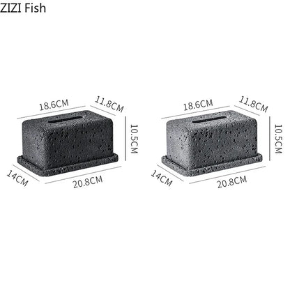 DecorBites™ Cement Tissue Box Rack | Modern Kitchen & Restaurant Decor