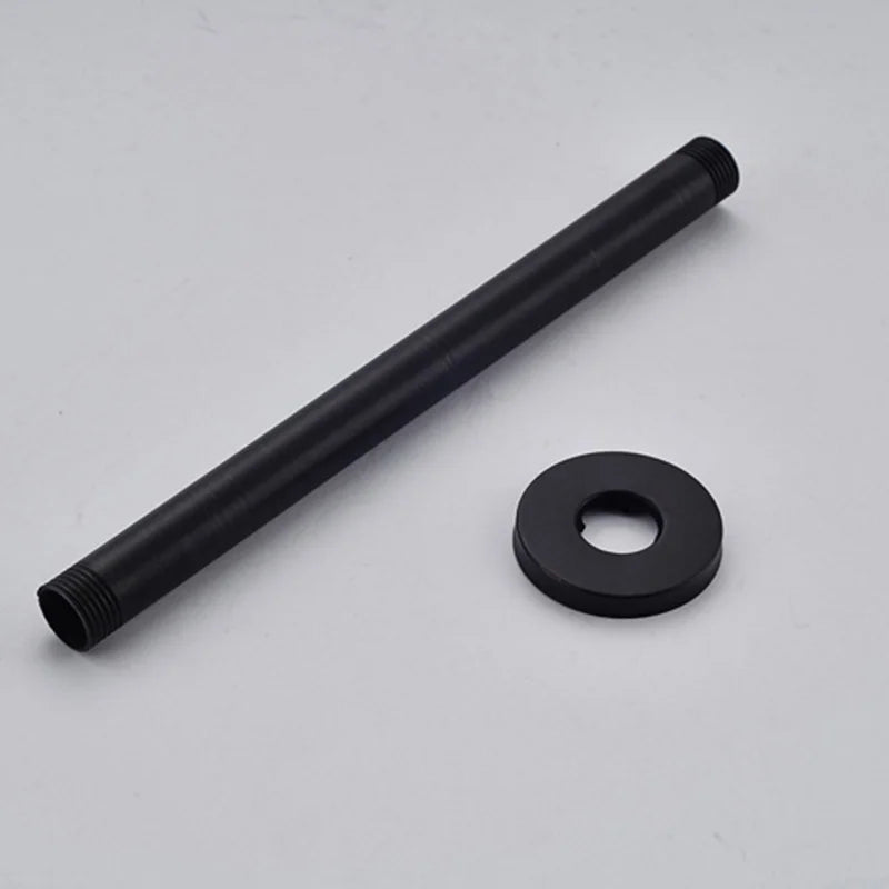 DecorBites™ 12" Matte Black Rainfall Shower Head Set with Shower Arm