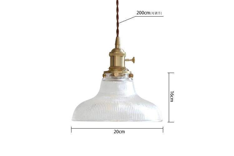 DecorBites™ Glass Copper Pendant Light: Modern Nordic Style Hanging Lamp for Kitchen, Dining, and Living Room