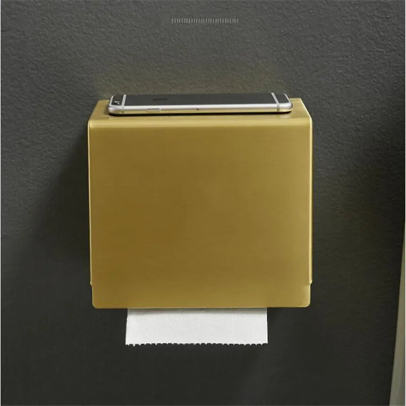 DecorBites™ Brushed Gold Aluminum Toilet Paper Holder