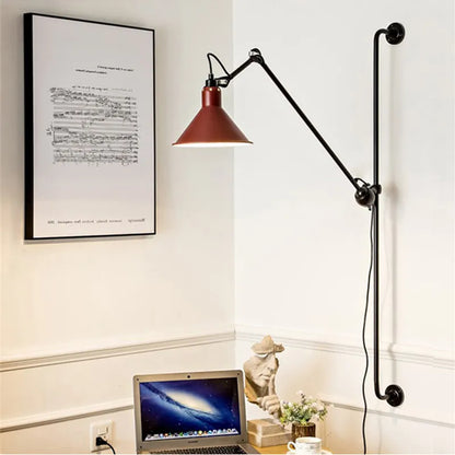DecorBites™ Industrial Iron Swing Arm Wall Lamp for Bedroom, Living Room, Office Decor