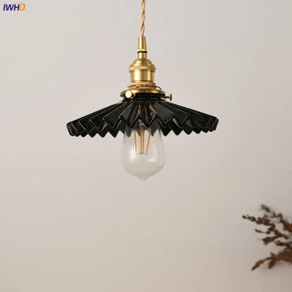 DecorBites™ Japanese Ceramic Pendant Light Fixture Copper Vintage Nordic Lamp for Home Décor