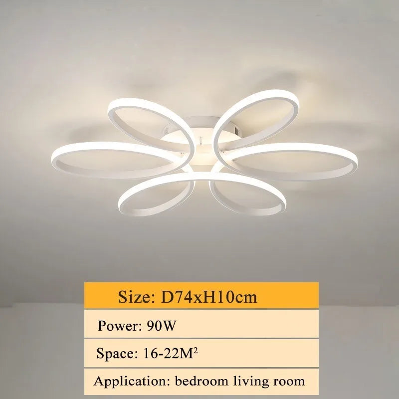 DecorBites™ LED Ceiling Lights for Home Decor, White/Black Body, Living Room Bedroom Fixture