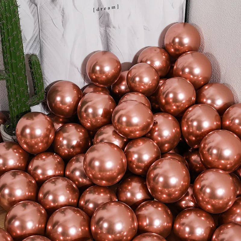 Globos dorados cromados de 5 pulgadas para decoración de bodas y fiestas de DecorBites™ - Paquete de 10