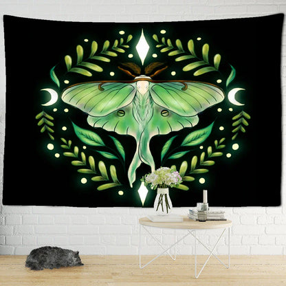 Decobites Psychedelic Butterfly Tapestry Wall Mount Moon Hippie Decor