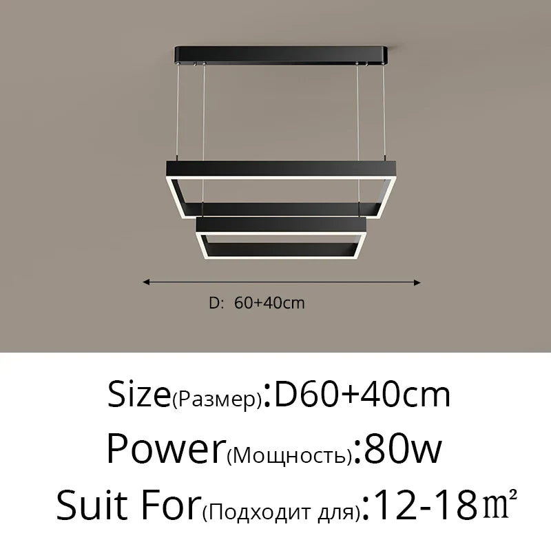 DecorBites™ LED Chandelier: Modern Aluminum Luster Lamps for Bedroom, Hall, Dining, Living Room