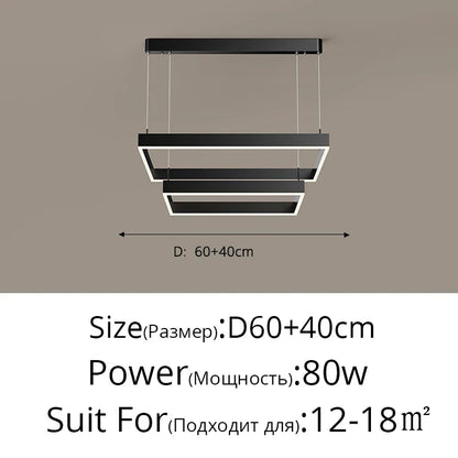 DecorBites™ LED Chandelier: Modern Aluminum Luster Lamps for Bedroom, Hall, Dining, Living Room