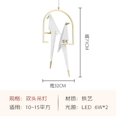 DecorBites™ Gold Cage Origami Bird Chandelier - Modern Light Fixture for Home Decor