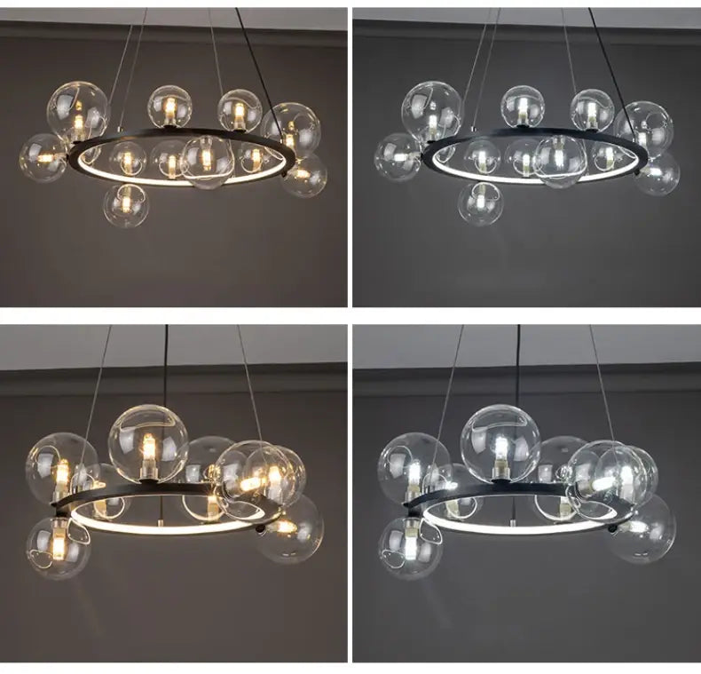 DecorBites™ Modern LED Glass Chandelier with Adjustable Cord