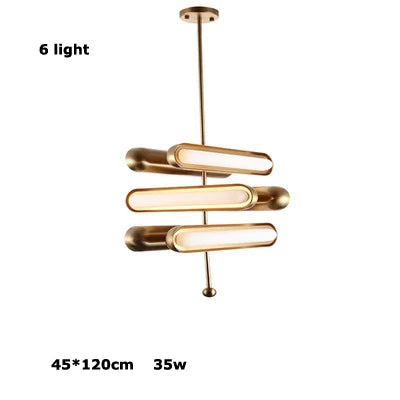 Chandelier de oro, hierro y cristal Decorbites™ para comedor - Iluminación Art Deco