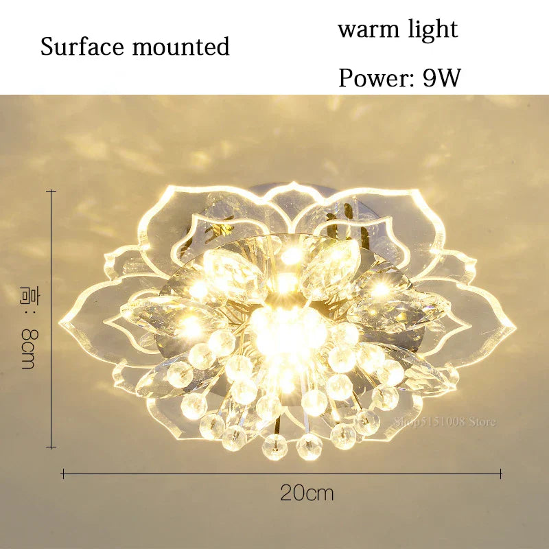 DecorBites™ Crystal Flowers Chandelier Ceiling Light Fixture for Living Room, Colorful Indoor Decoration