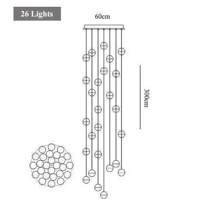 DecorBites™ Crystal LED Chandelier: Modern Luxury Pendant Lights for Staircase, Bedroom, and Living Room