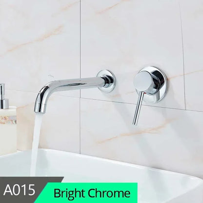 DecorBites™ Brass Wall Mount Basin Faucet: Single Handle Vessel Sink Mixer Tap