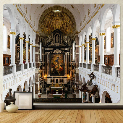 ديكور بايتس™ - نسيج ملائكي: ديكور جداري مستوحى من الكنيسة بتصميم بوهو للمنزل - أغطية سرير، أريكة، أو بطانية