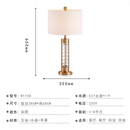 DecorBites™ Crystal Table Lamp: Nordic Light Luxury Design for Bedroom Bedside