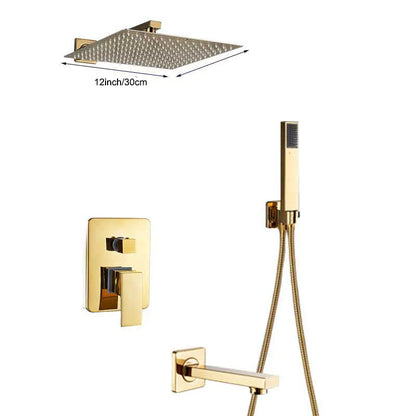 DecorBites™ Golden Rainfall Shower Faucet Set with Single Handle Brass Bath Mixers
