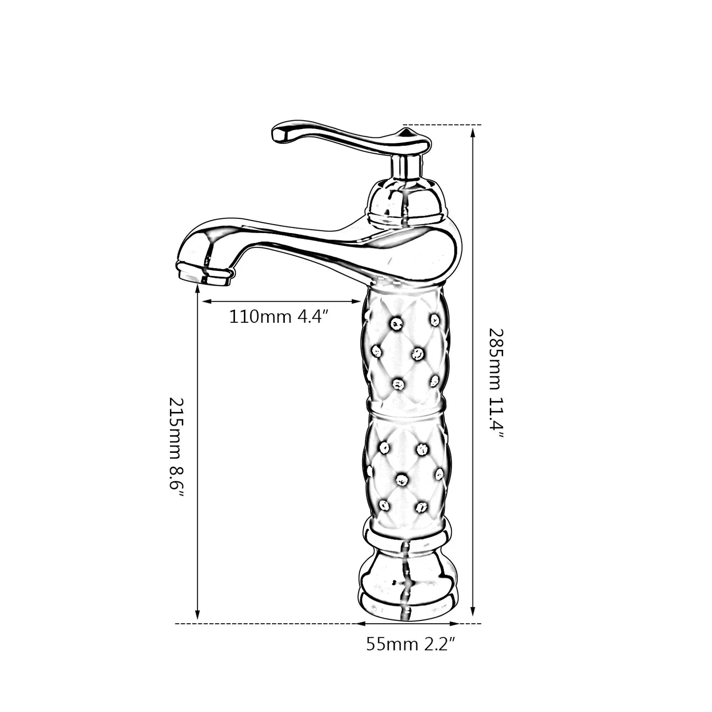 DecorBites™ Golden Plated Bathroom Basin Faucet High Short Style Single Handle Sink Mixer Tap