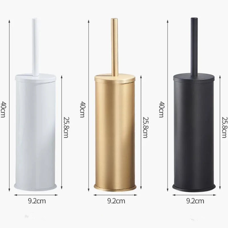 مجموعة حامل فرشاة المرحاض من ديكوربايتس™، أدوات حمام، ذهبي/أسود مصقول