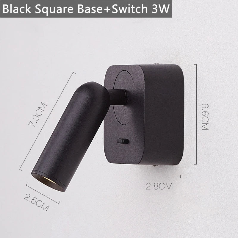 DecorBites™ LED Reading Wall Lamp with Switch | 350º Rotation | 3W Bedside Sconce for Home Decor