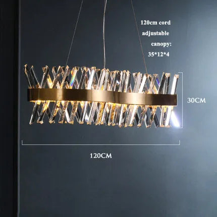 Lámpara de araña LED de cristal dorado Decorbites™ para comedor