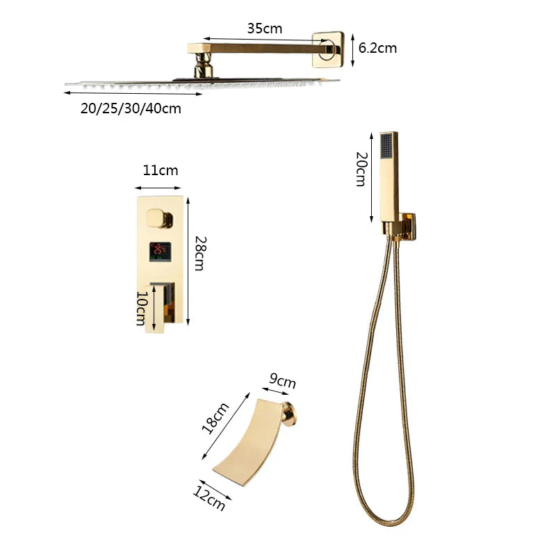 Gold Digital Shower System