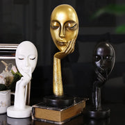 Decorbites™ Escultura de Arte Abstracta de Rostro Femenino en Resina, Adornos para la Decoración del Hogar