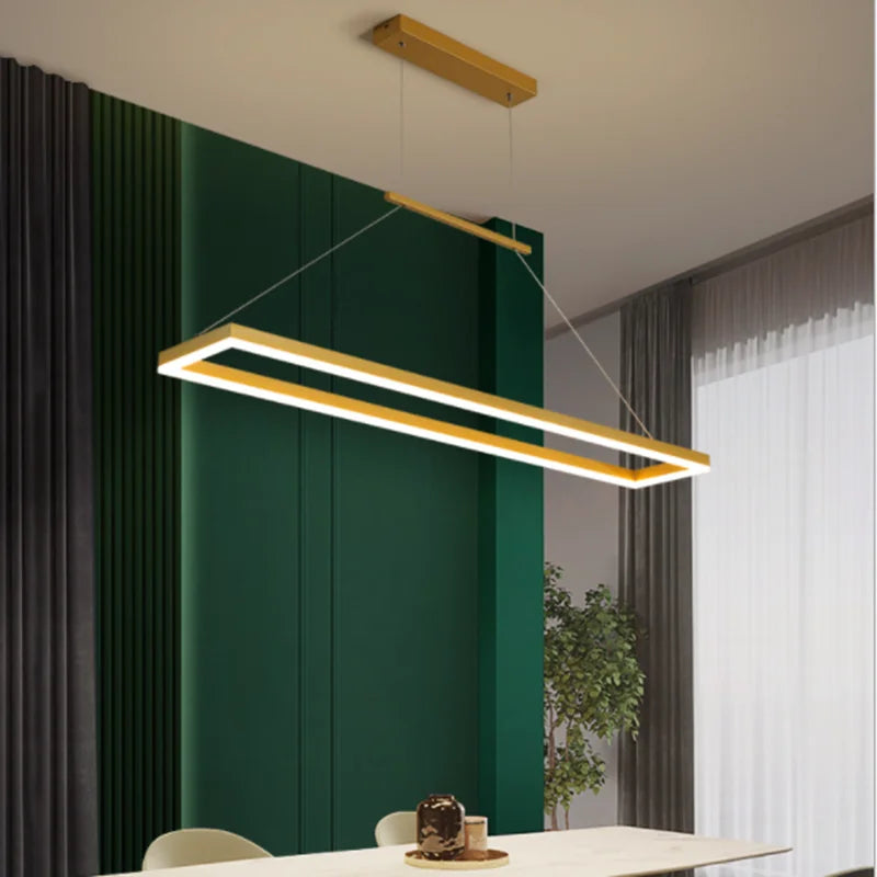 Decorbites™ Lámpara de Araña LED de Aluminio Dorado con Diseño Decorativo de Acrílico para Dormitorio y Isla de Cocina