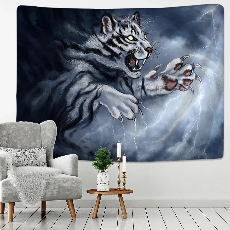 Decobites Tiger Pattern Luxury Wall Tapestry for Modern Home Decor