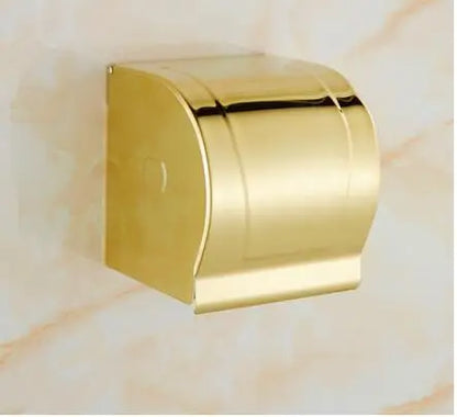 DecorBites™ Gold Brass Bath Hardware Set: Towel Rack, Paper Holder, Toilet Brush Holder, Towel Ranger, Hooks