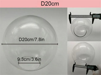 DecorBites™ Clear Glass Lamp Shade Round Light Cover Replacement - D13cm to D25cm