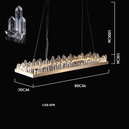 DecorBites™ Golden Crystal LED Chandelier for Modern Dining Room