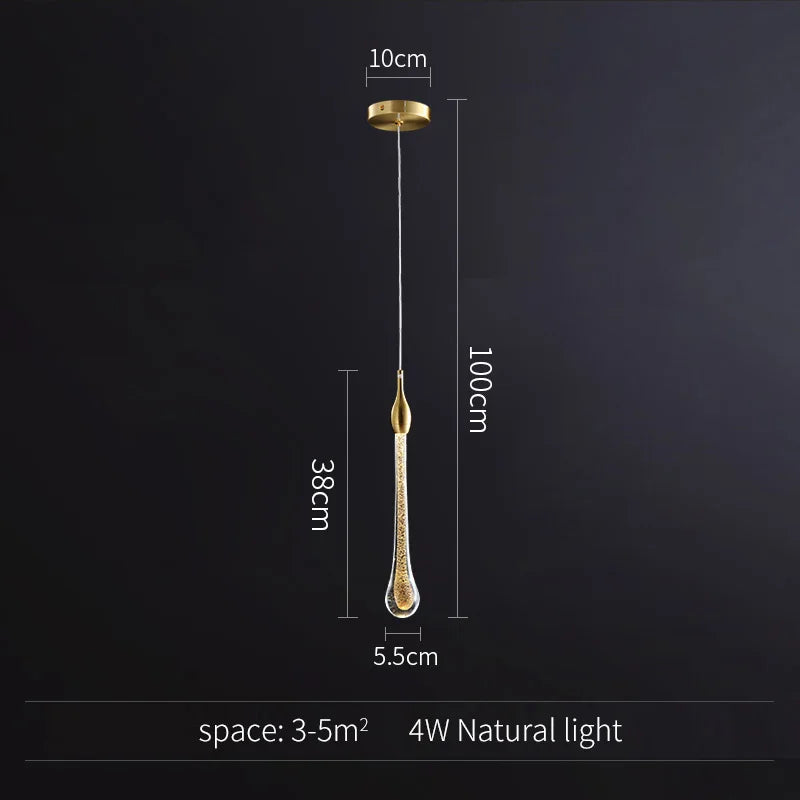 DecorBites™ Gold Crystal Pendant Light Chandelier for Living Room Kitchen LED Art Deco