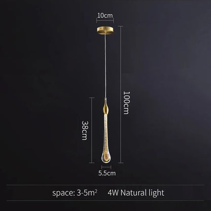 DecorBites™ Gold Crystal Pendant Light Chandelier for Living Room Kitchen LED Art Deco