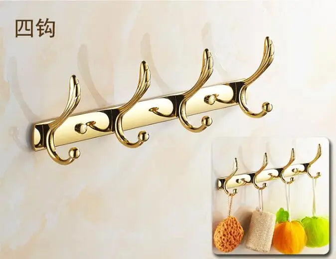 DecorBites™ Gold Brass Bathroom Hardware Set: Paper Holder, Towel Bar, Soap Basket, Towel Rack