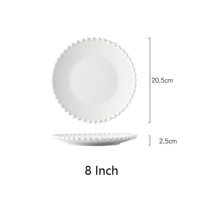 DecorBites™ Heart Shaped Pearl Dinner Plate Set - Elegant Porcelain Tableware for Salad, Soup, Steak
