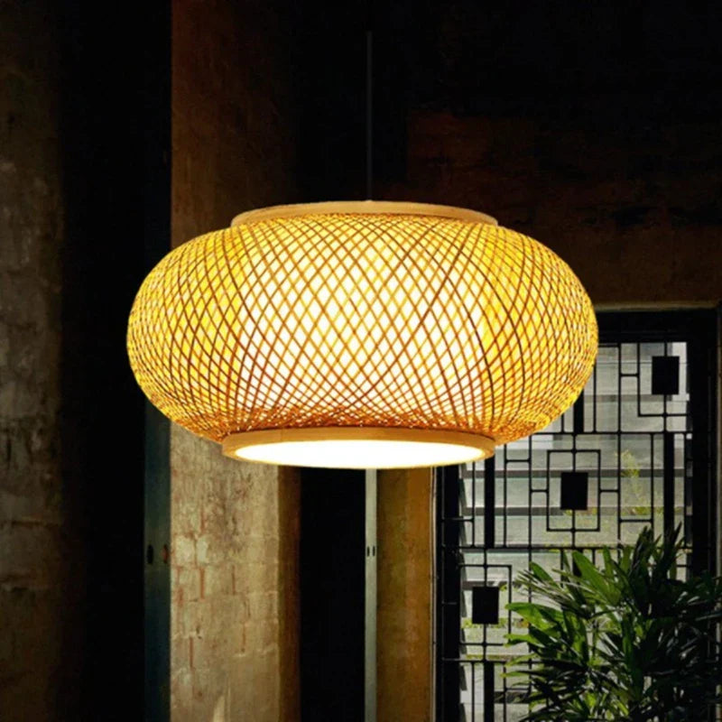 DecorBites™ Japanese Bamboo Pendant Light for Kitchen and Hotel Decor